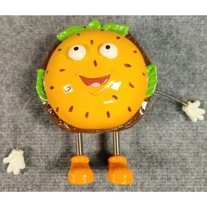Unbranded Hamburger Coin Bank Unisex OS Orange Spring Limbs Novelty EUC